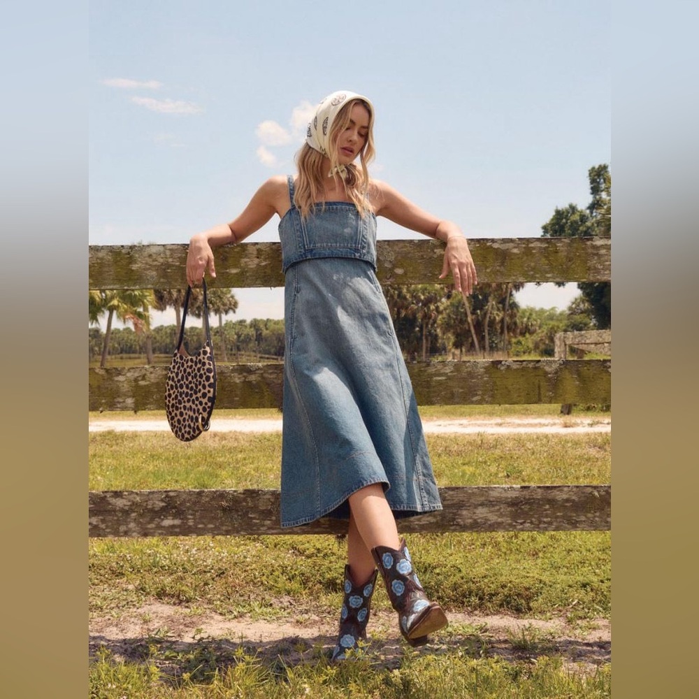 NWT $498 Tory Burch Cotton Denim Dress